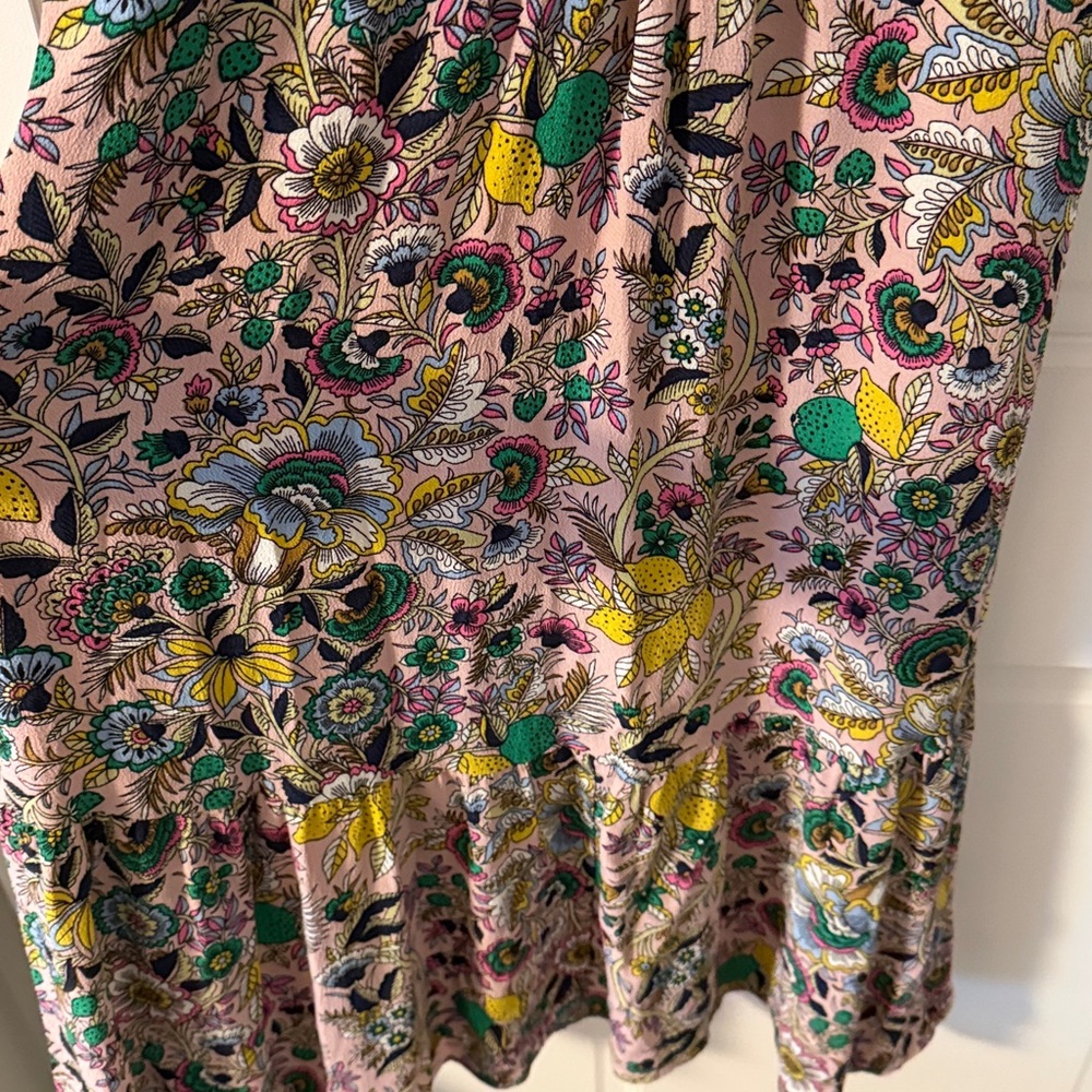 Boden V-Neck Midi Tea Dress Milkshake Tropical Meadow floral print Size 2 petite - Picture 8 of 10